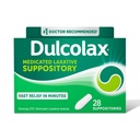 Dulcolax Διεγερτικό Laxative Medicated Suppositories, Predicable & Refficient Constipation Relief, Bisacodyl 10 mg, 28 Count, Simulant Laxatives