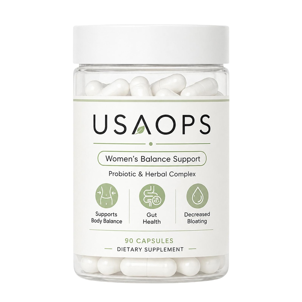 Gut Health, Digestive Balance & Metabolism Support for Women,Vegan, Non-GMO,90 Capsules