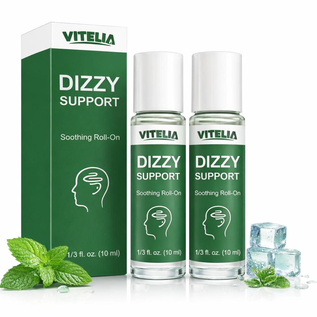 Vertigo Relief Anti-Dizzy Roll-on, Vertigo Ease Roll-On Supports Balance for Temples, Neck & Behind Ears (2)