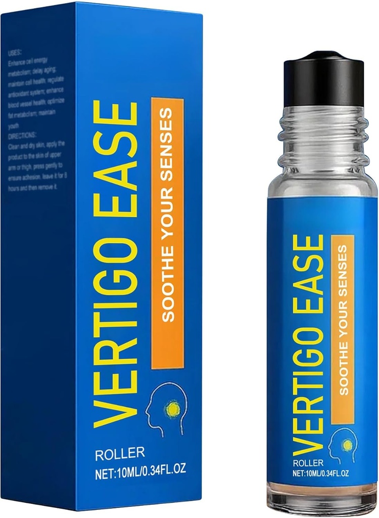 Vertigo Relief Roll On, Soothing Roll-On for Head Comfort | Natural Essential Oil Blend to Ease Feelings of Dizziness - Promote Relaxation - Portable 10ml