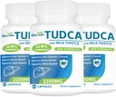 2200MG TUDCA Milk Thistle Supplement 12-in-1 Formula, TUDCA+Milk Thistle, TUDCA Supplement Bile Salts, Liver Detox & Repair Support, Antioxidant Support, 180 Capsules
