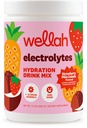 Wellah Electrolytes Powder (Strawberry Pina Colada) 50 Servings - Hydration Drink Mix, 7 Vitamins & Minerals, Zero Sugar
