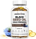 ORGANICS ΦΥΣΗ Black Seed Oil Κάψουλες 1000MG ανά υπηρεσία Vegan Softgels, Hair, Skin, & Heart Support, Nigella Sativa - 100% κρύο πιεσμένο Cumin Seed Oil Caps High Thymoquinone, Omega 3s