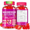Μαγνήσιο Γλυκινικό Gummys 600mg, Μασώμενη ζάχαρη δωρεάν Κάλιο Μαγνήσιο Gummys με Μαγνήσιο Γλυκινικό, Βιταμίνη D, B6 και CoQ10 για τον ύπνο, χαλάρωση, εγκέφαλο και τους μυς, 60 ημέρες προσφοράς