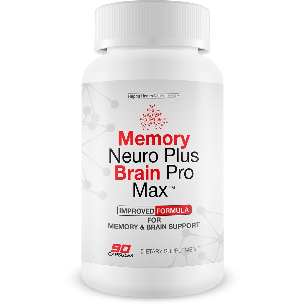 Memory Neuro Plus Brain Pro Max - Improved Memory Formula - Our Best Supplement For Clear Memories - Neuro Plus Brain And Focus Formula - Support Improve Mental Function, Clarity, Energy, And Recall