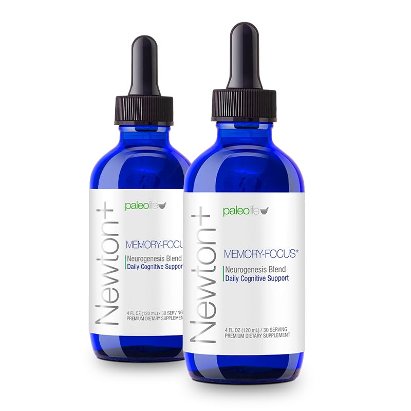 Newton+ Premium Brain Supplement for Memory, Focus and Concentration. Enhances Cognitive processes and Mental Clarity. 60 Servings. (2-Pack)