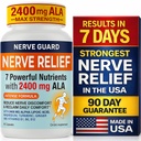Nerve Relief with 2400 mg Alpha Lipoic Acid – 7 Powerful Nutrients to Support Feet Hands Toes – 2400mg ALA, Vitamins B12 B6 & B1, Magnesium, Turmeric – 60 Capsules