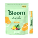 Bloom Nutrition Superfood Greens Powder Stick Packs, Digestive Enzymes with Probiotics and Prebiotics, Gut Health, Bloating Relief for Women, Chlorella, Green Juice Mix, 15 SVG, Mango