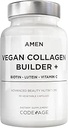 Amen Plant-based Vegan Collagen Builder Supplement - Βιολογικά Ολόκληρα Τρόφιμα, Λουτεΐνη, Βιταμίνη C, Βιοτίνη, Λυσίνη, Proline Collagen Boosters - Βιολογικό Cranberry, Λεμόνι, Φράουλα - Μια φορά την ημέρα - 30 Κάψουλες