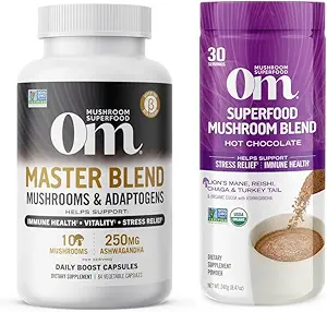 OM MUSHROOM SUPERFOOD Master Blend Μανιτάρια Καψάκιο και ζεστή σοκολάτα Μανιτάρια σκόνης