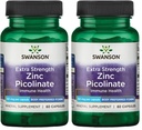 Swanson Extra Strength Zinc Picolinate - Body Preferred Form 50 mg 60 Caps (Pack of 2)