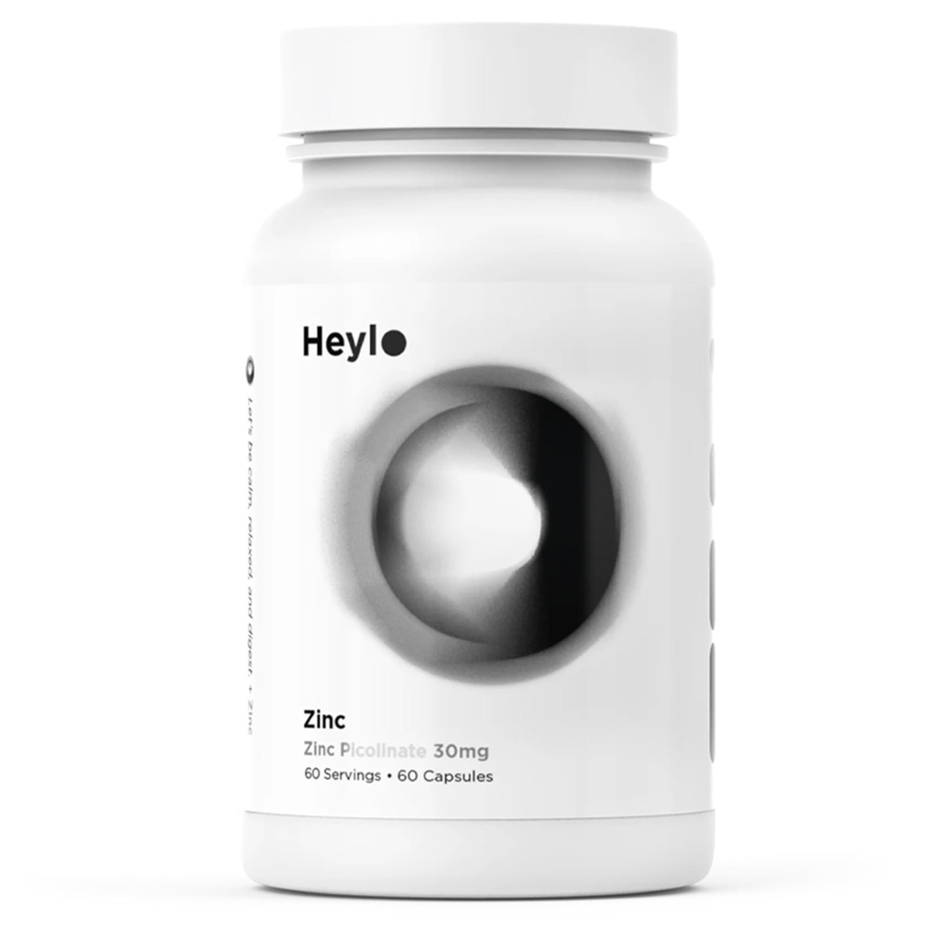 Heylo Zinc Picolinate 30 mg – High Absorption Zinc Supplement for Immune Support, Skin Health, Hormone Balance & Cellular Function – 60 Capsules (2-Month Supply) – Non-GMO, Gluten-Free, Made in USA