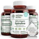 Natural Nutra 100% USDA Organic Spirulina Tablets, Helps Maintain Body Fats, Promotes Liver Health, Promotes Immune System, Helps Improve Metabolism, Promotes Immunity, 300mg, 100 Vegan Tablets