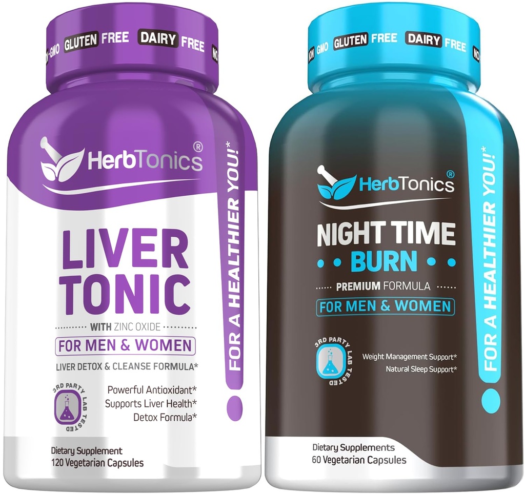 Liver Cleanse Detox & Repair Formula with Milk Thistle - Artichoke and Liver Health Support Supplement - Night Time Weight Supplement with Melatonin to Support Sleep & Melatonin for Women and Men