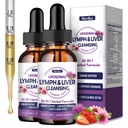 Liposomal Lymphatic Drainage Drops, 26 in 1 Liver Cleanse Detox & Repair with Milk Thistle, Echinacea, Glutathione, Vitamins, Lymph-Liver Cleanse, Gut & Metabolic Health - Strawberry Flavor, 4 Fl Oz