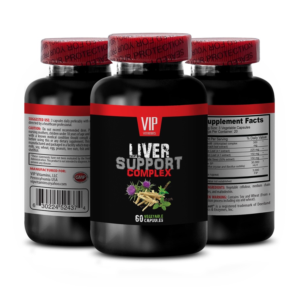 LIVER SUPPORT SUPPLEMENT - Solarplast Artichoke Leaf Dandelion Leaf Milk Thistle Seed Protease SP Lipase liver cleanse and repair liver support capsules Herbal liver support formula 1Bot