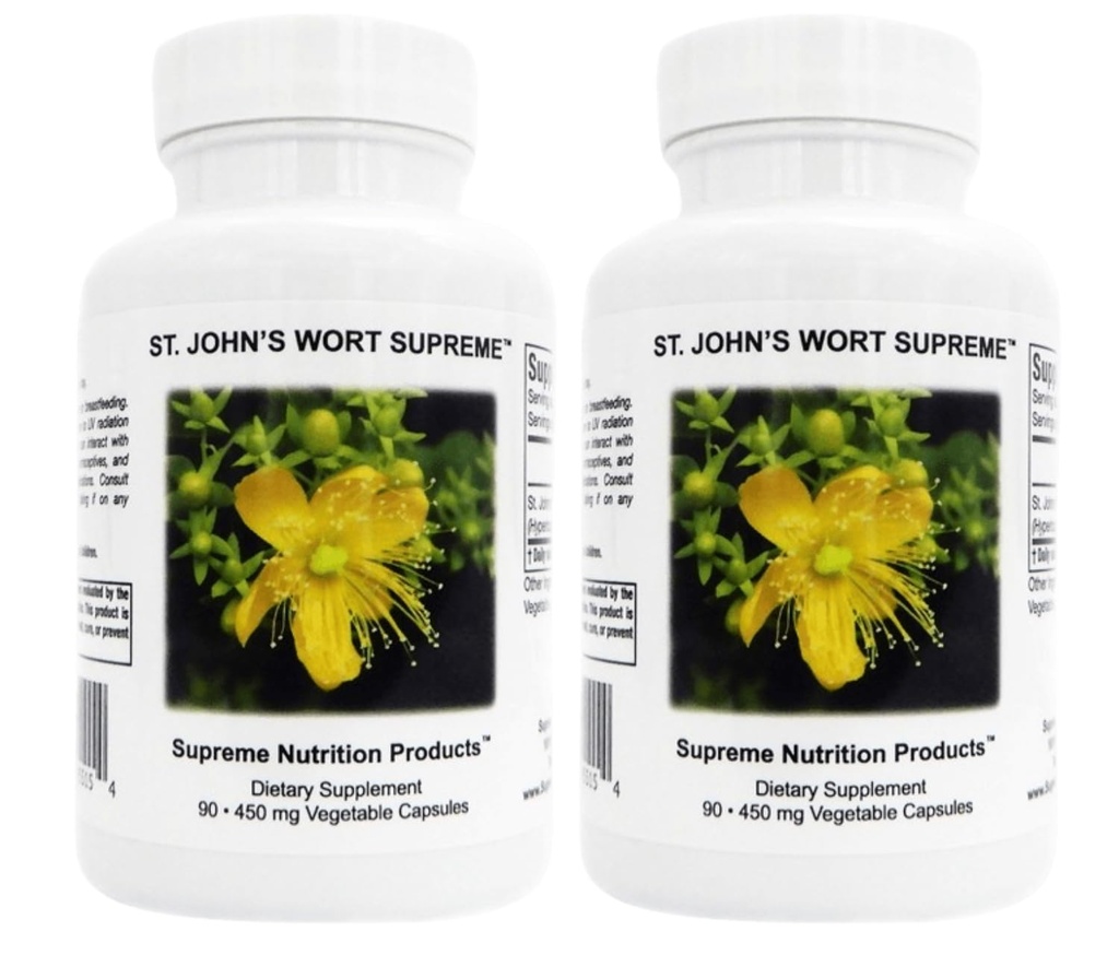 Supreme Nutrition St. John’s Wort Supreme, 90 Pure St. John’s Wort Capsules (Pack of 2)