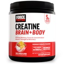 Force Factor Creatine Brain + Body, Micronized Creatine Monohydrate Powder for Muscle, Strength & Brain Performance, with Cognitive Support for Focus & Working Memory, Fruit Punch, 30 Servings