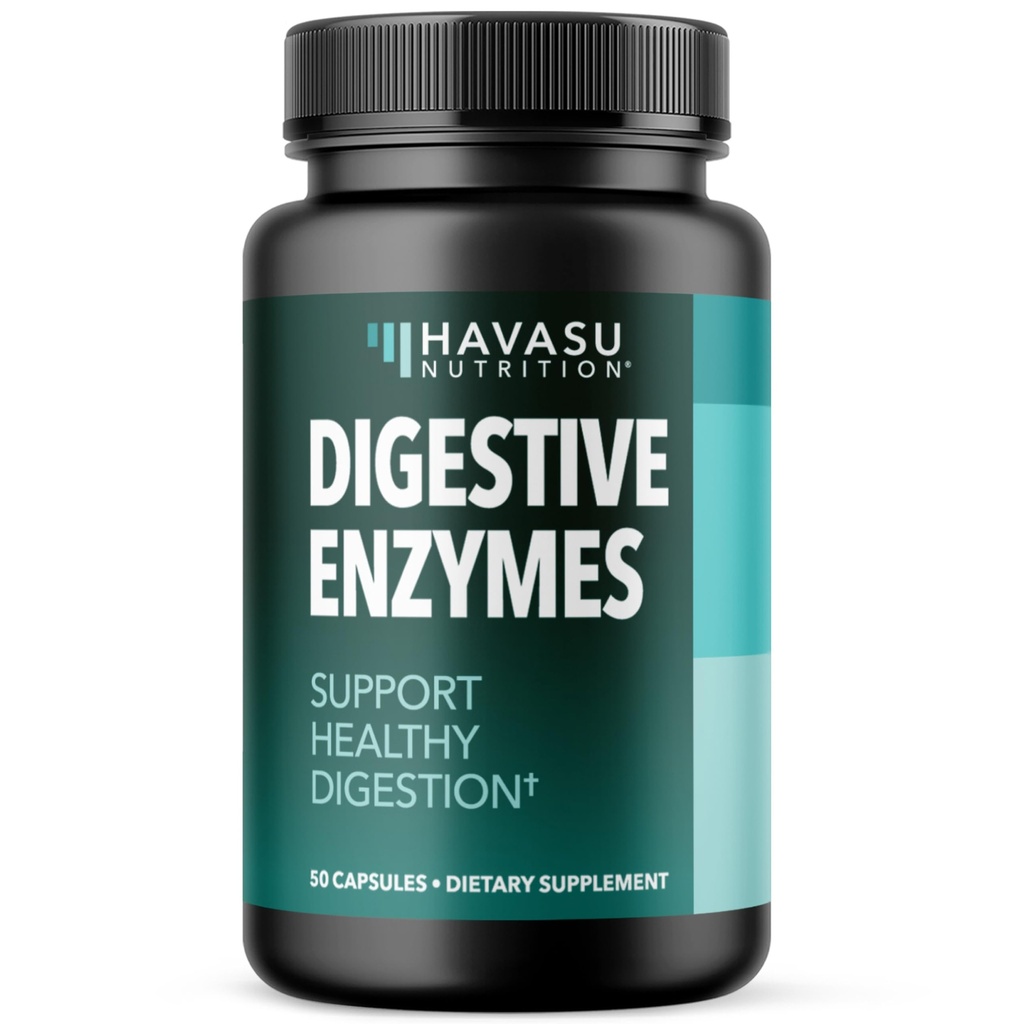 Digestive Enzymes Capsules for Gut Health and Occasional Bloating Relief - Enzymes to Support Healthy Digestion and Nutrient Breakdown - 50 Capsules - Non-GMO and Gluten Free - 50 Servings