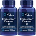Life Extension Extraordinary Enzymes, Digestive Health Support, Nutrient Absorption, Digestive enzymes, Non-GMO, 60 Capsules (Pack of 2)