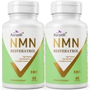 99% Ultra Purity NMN 500mg + Trans-Resveratrol 600mg, 1150mg NMN Resveratrol Supplement, 3-in-1 Advanced Formula for Boost* NAD, Cell, Immune, Energy & Muscle, Healthy Aging, Stabilized Form, 120 Caps
