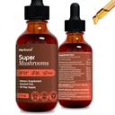 Super Mushrooms 8-in1 - 2 fl oz Liquid Extract - Εγκέφαλος Booster & Ανοσολογικές Σταγόνες Υποστήριξης - Reishi, Lion`s Mane, Cordyceps, Chaga, Mitake, Turkey Ουρές, Shiitake, Agaricus - Υψηλή Ικανότητα - 45-Ημέρες Προμήθεια