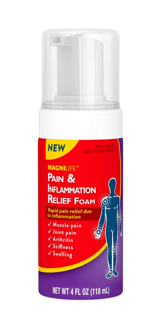 MagniLife Pain & Inflammation Relief Foam, 4 oz, Non-Greasy Arthritis Pain Reliever for Muscle, Joint, Knee, Hip, Back, Foot, Helps Ease Stiffness, Soreness, Swelling & Everyday Discomfort