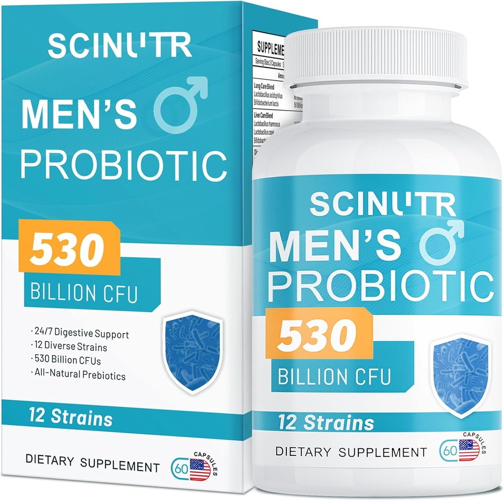 Probiotics για τους άνδρες, 530 δισεκατομμύρια CFUs & 12 Strains, Probiotic με Turmeric Cranberry & Goji, Gut Υγεία για τους άνδρες, Υποστηρίζει Digestive Υγεία, Μικροβιομήχανο, Colon, & Ανοσοποιητική Υγεία, 30-Day Supply