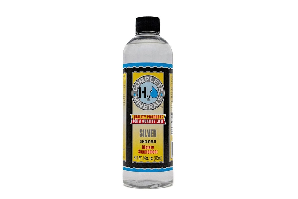Complete H2O Minerals Super Silver 100 ppm Συμπυκνωμένο Angstrom Bioavailable Ιωνικό Ασημί Νερό - Δυνατή Δύναμη 16 fl. oz.