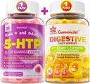 Gummies συμπλήρωμα τσίχλας για ναυτία, ανακούφιση στο στομάχι & 5HTP Gummies για ενήλικες & παιδιά 8+ με GABA + γλυκινικό μαγνήσιο