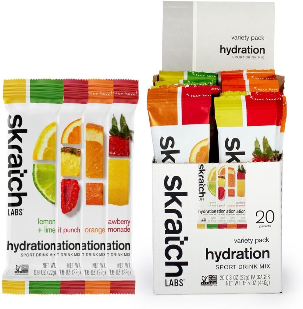 Skratch Labs Hydration Packets - Ενυδάτωση Drink Mix, Variety Pack (20 Single Serving Packets) - Ηλεκτρολύτης Σκόνη Αναπτύχθηκε για Αθλητές και Αθλητικές Επιδόσεις, Χωρίς Γλουτένη, Vegan, Kosher