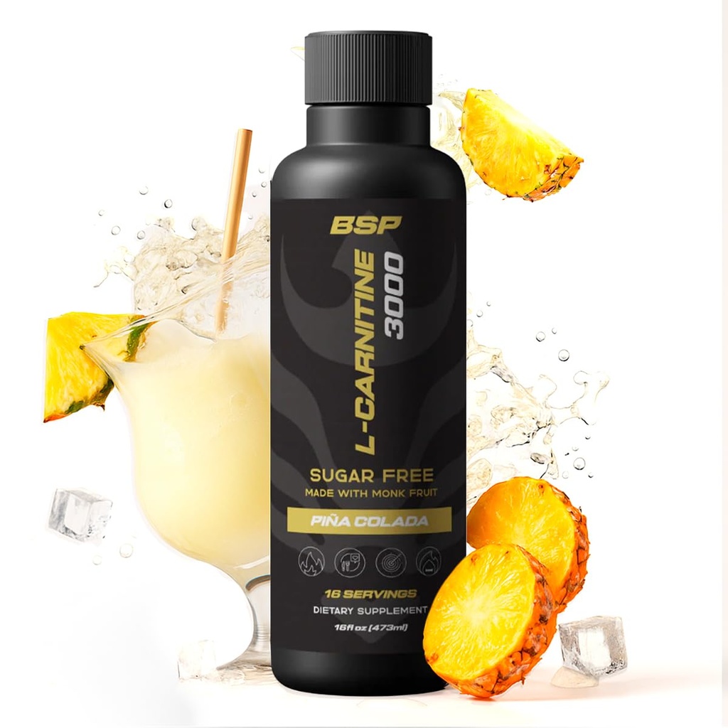 Benavidez Carnitine 3000 Liquid – 3,000 mg Carnitine per Serving | Piña Colada Flavor | Stimulant‑Free Metabolic & Energy Support | Zero Sugar, Monk‑Fruit Sweetened | Keto & Vegan | 16 fl oz