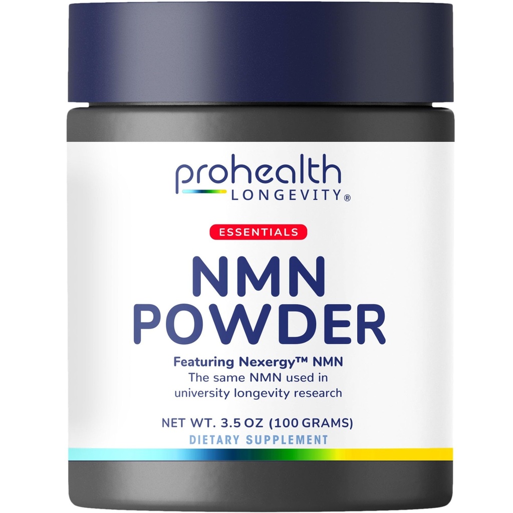ProHealth Longevity Essentials NMN Powder (100 Grams) - Featuring Nexergy NMN Powder Supplement, NAD+ Precursor, Dietary Supplement, Cellular Health, Metabolism Support