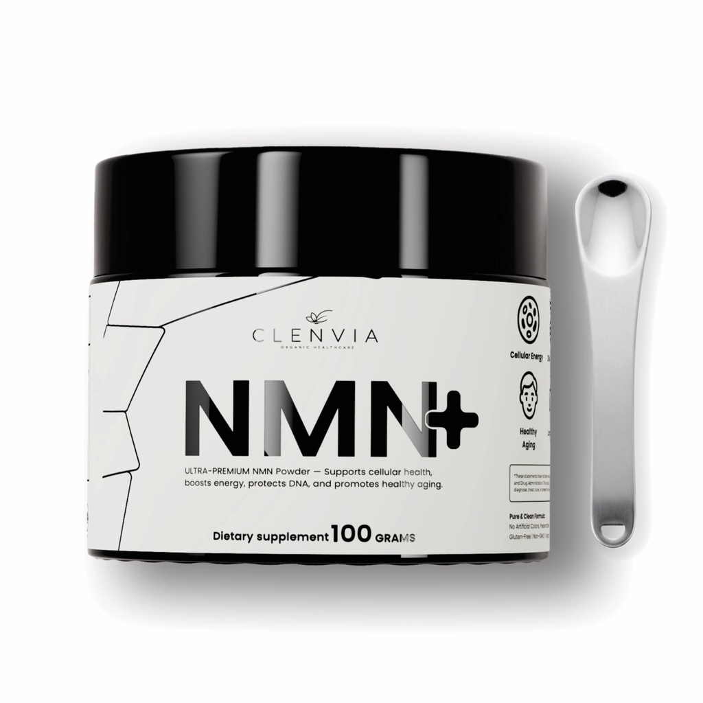 Ultra-Premium NMN Powder – 500mg per Serving – NAD⁺ Support, Cellular Energy & Healthy Aging – Vegan, Non-GMO, Lab Tested – 100g (200 Servings) + Stainless Steel Dosing Spoon