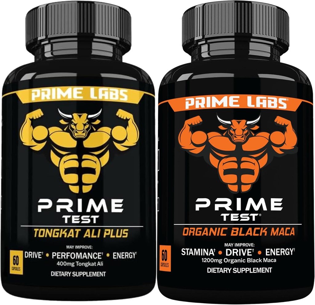 Prime Labs Tongkat Ali Plus (60 ct) + Βιολογικές κάψουλες Black Maca (60 ct)