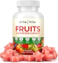 Superfruits Gummies Supplement for Bloating & Gut Health, 9 Superfruits Supplement for Adults & Kids, Collagen Booster - Immunity & Antioxidant Support, Non-GMO, Pectin-Based, Gluten-Free, No Capsules