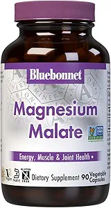 Bluebonnet Nutrition Magnesium Malate Vegetable Capsules - Supports Energy, Muscle & Joint Health - Non-GMO, Vegan, Kosher Certified, Gluten-Free, 90 Count