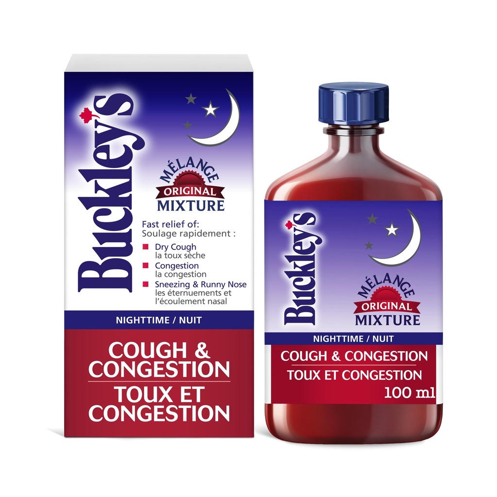 BUCKLEY'S Original 'Night Time' Cough Congestion Syrup 100 ml/3.38 oz
