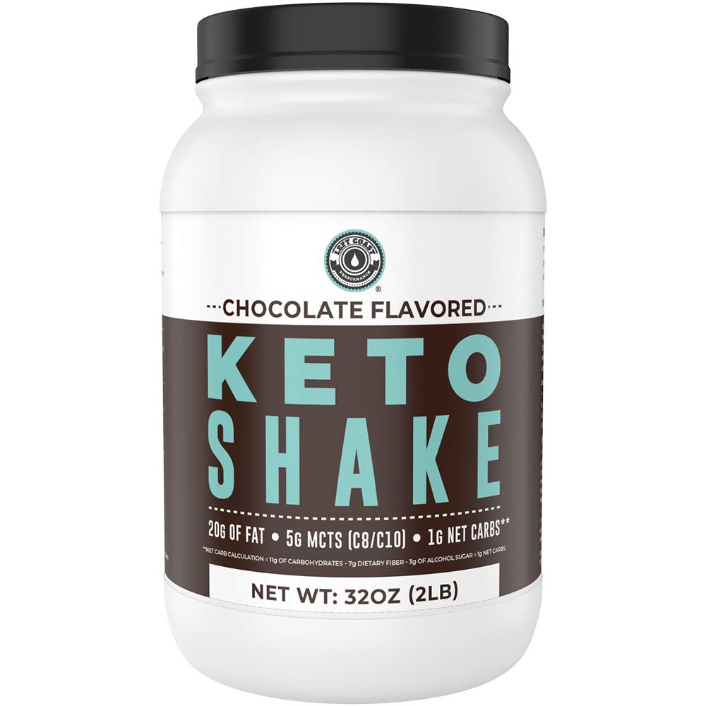 Keto Meal Replacement Shakes, Σοκολάτα, 2lbs, Χαμηλό Carb Κετο πρωτεϊνη Shake Mix, MCT σκόνη, Grass Fed Υδρολυμένα Collagen Peptides, Keto Breakfast Shake, 20g λίπος, 14g πρωτεΐνη, 1 Net Carb, Zero ζάχαρη