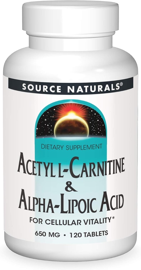 Source Naturals Acetyl L- Καρνιτίνη & Α- Λιποϊκό οξύ 650mg- 120 δισκία