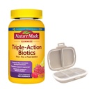 Nature Made Triple Action Biotic Gummy, 100 Gummies, Bundle with a Pill Oragnizer (2 Items)