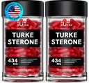 Organic Turkesterone Supplement for Men - Muscle Recovery & Growth with Organic Fadogia Agrestis, Pterostilbene, Ajuga Turkestanica | Complexed Turkesterone Powder | 2 Packs