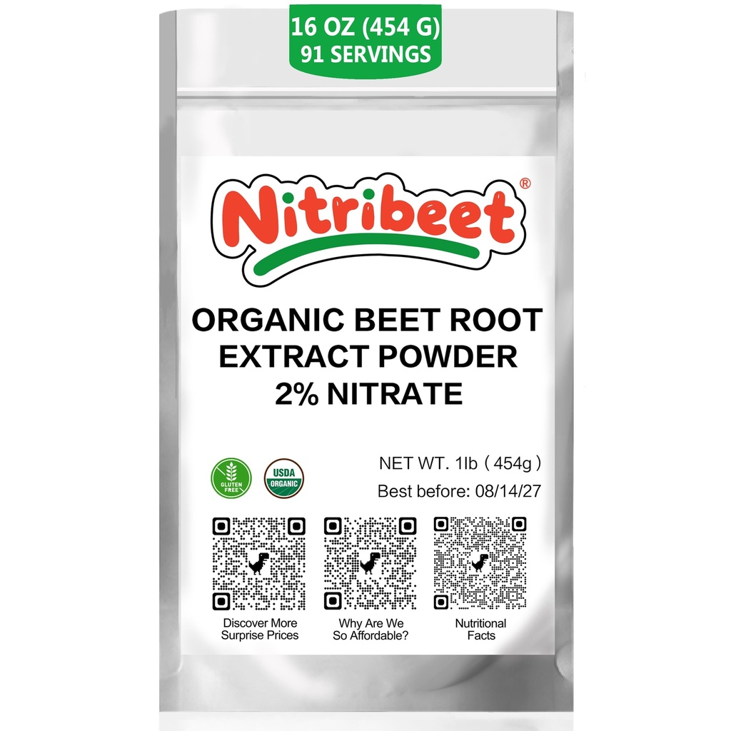 2% Nitrate Organic Beetroot Extract Powder -Sports Endurance - Nitric Oxide Supplement