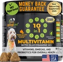 Googipet Premium 10 σε 1 Σκύλος Βιταμίνες Πολυβιταμίνη Μασώμενα με Προβιοτικά για την Υγεία των Ούρων, Βιταμίνες Σκύλων και Συμπληρώματα w/Vitamin C & Γλυκοσαμίνη για την Κοινή Υποστήριξη (Peanut Butter & Pumpkin Flavor)