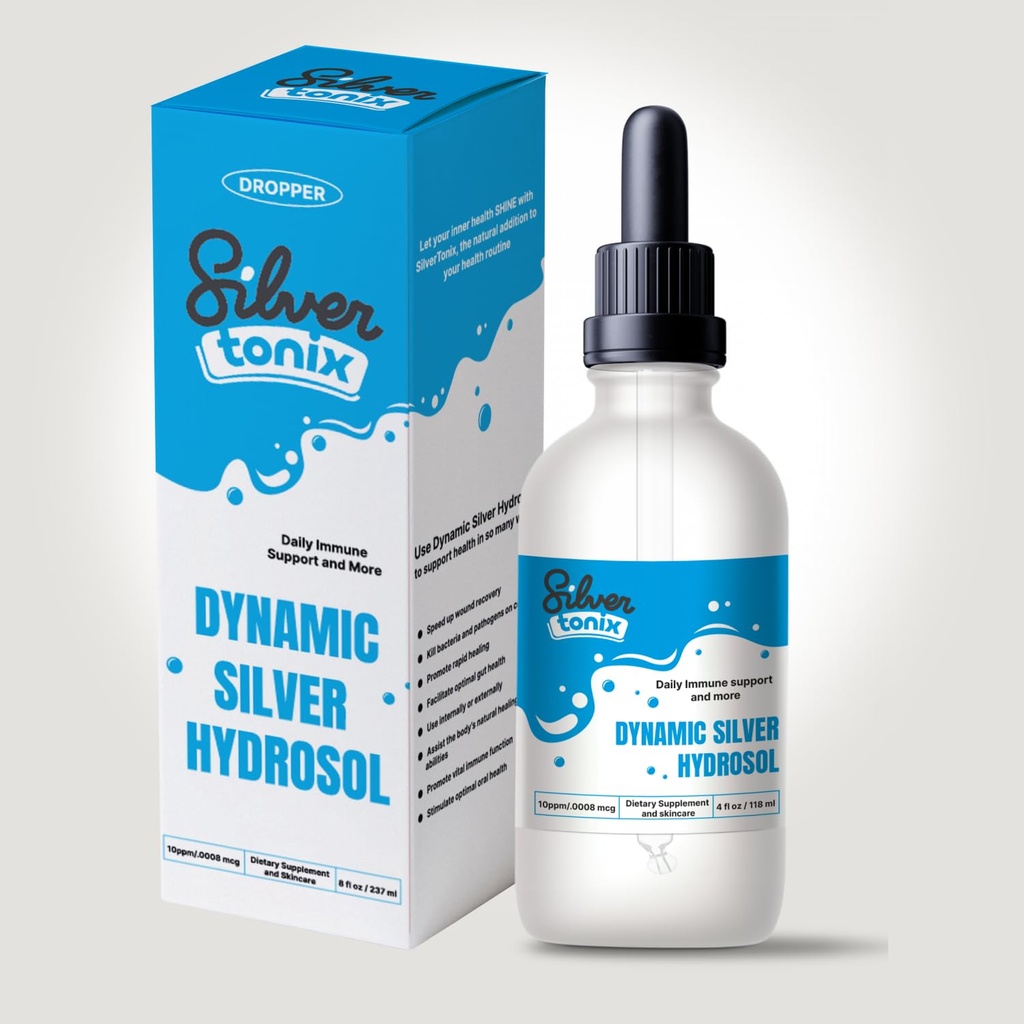 Dynamic Silver Hydrosol Liquid Dropper – 10ppm Pure Colloidal Silver – Daily Immune Support Supplement – Pharmaceutical Grade Purified Water (4 Fl Oz)