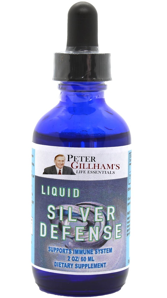 Peter Gillham’s Life Essentials Liquid Silver Defense 10 PPM,2 oz, Silversol Technology®,99.9% Immune Boost