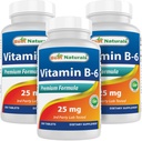 Best Naturals Βιταμίνη B6 25mg 250 δισκία (250 Count (Pack of 3))