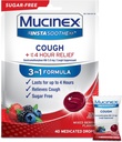 Mucinex Instasoothe ζάχαρη δωρεάν σταγόνες βήχα, Βήχας Ιατρική για ενήλικες με Dextromethorphan HBr, μη μενθόλης βήχας σταγόνες, βήχας καταπιεστική Lozenges, μικτή μούρα Medicated Cough Drops, 40ct