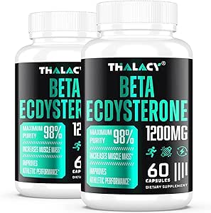1200MG Beta Ecdysterone Supplement, 98% Maximum Purity Ecdysterone Supplements for Lean Musus, Athletic Performance & Strength, 120 Κάψουλες