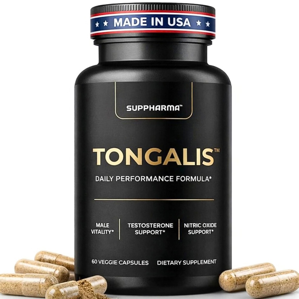TONGALIS - Testosterone & Nitric Oxide Support - Daily Performance Formula for Men Who Train — 300mg Tongkat Ali + 500mg L-Citrulline — Muscle, Strength, Recovery — 60 Veggie Capsules